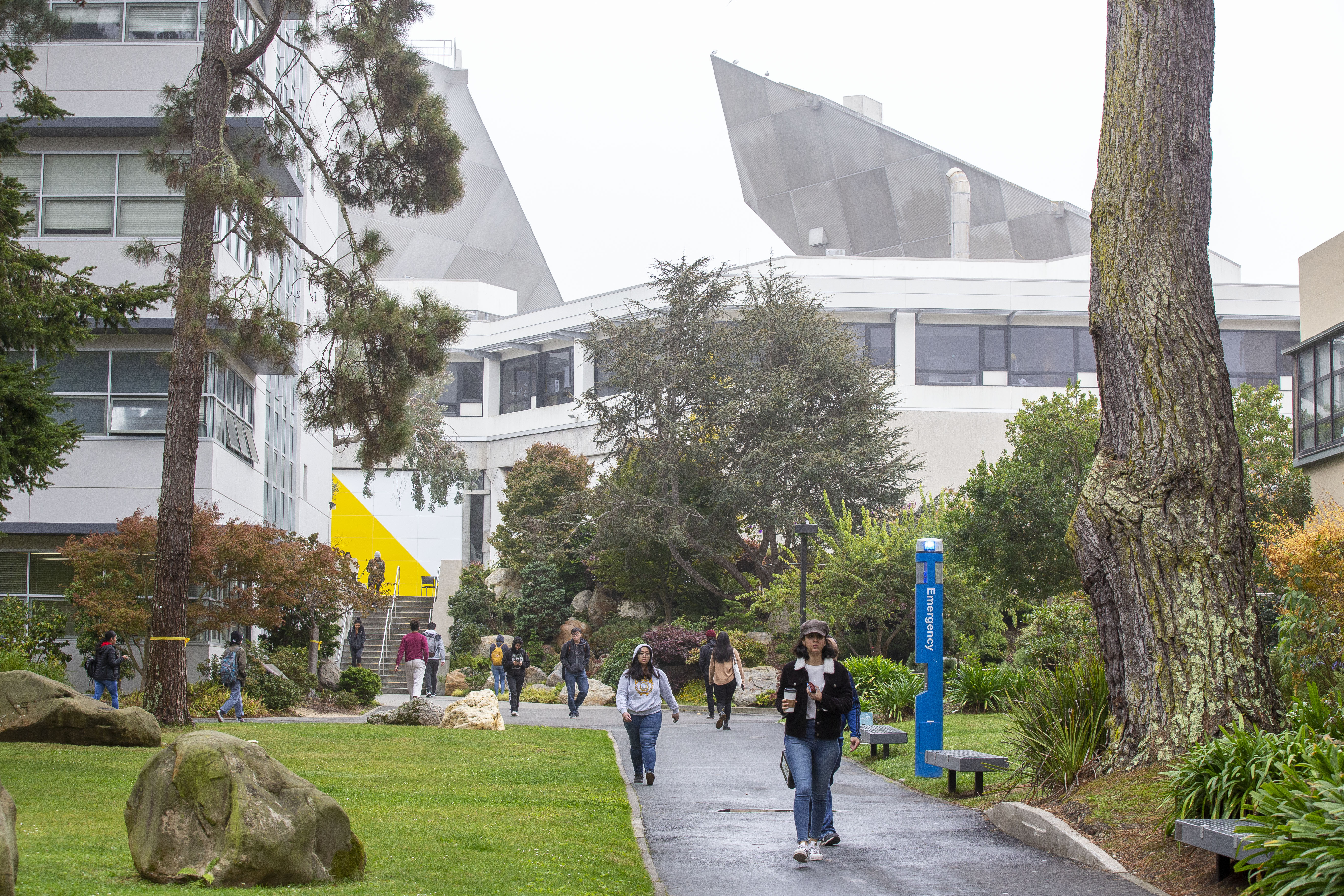 Image of students walking towards Cesar Chavez Student Union