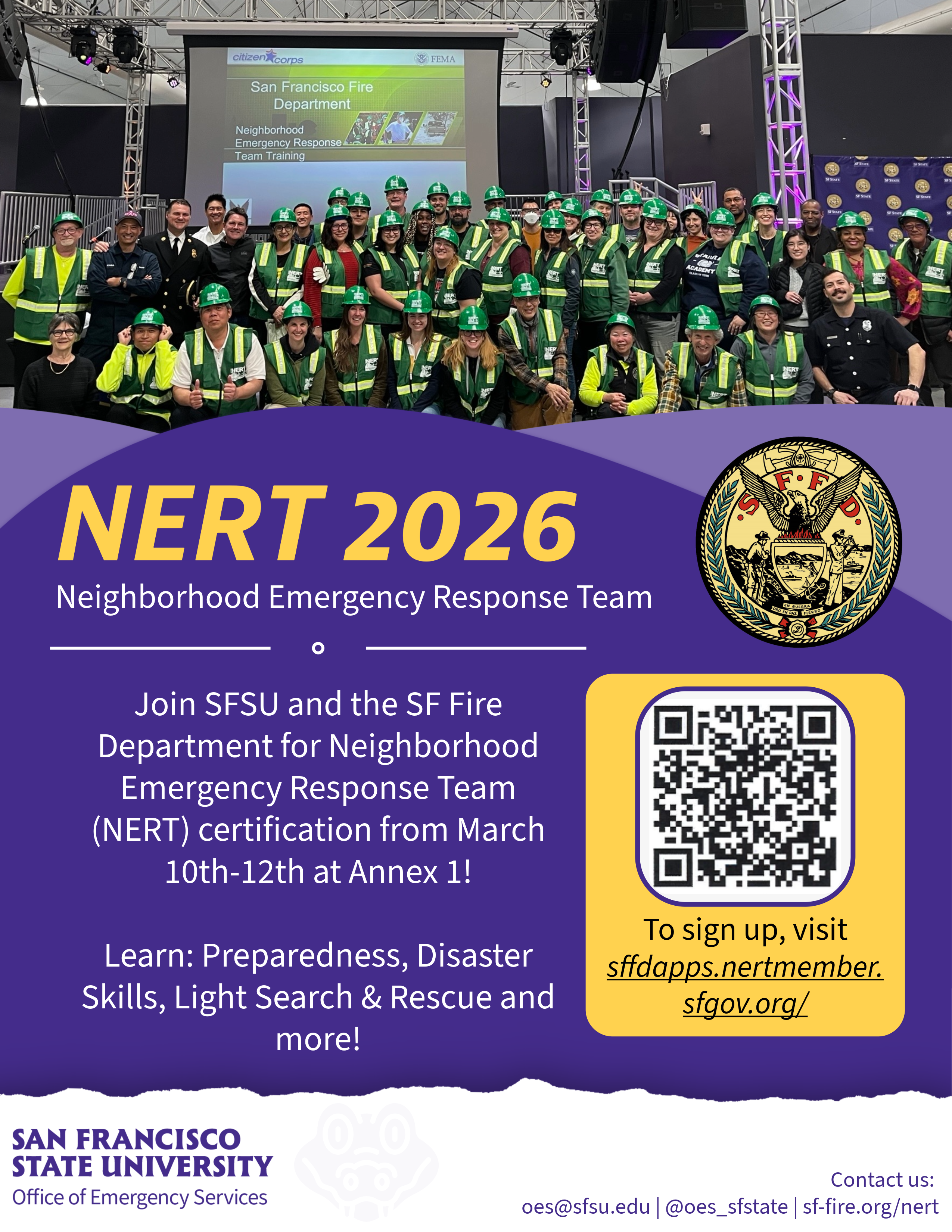 NERT 2026 flyer featuring the same description and image presented on the OES website. 