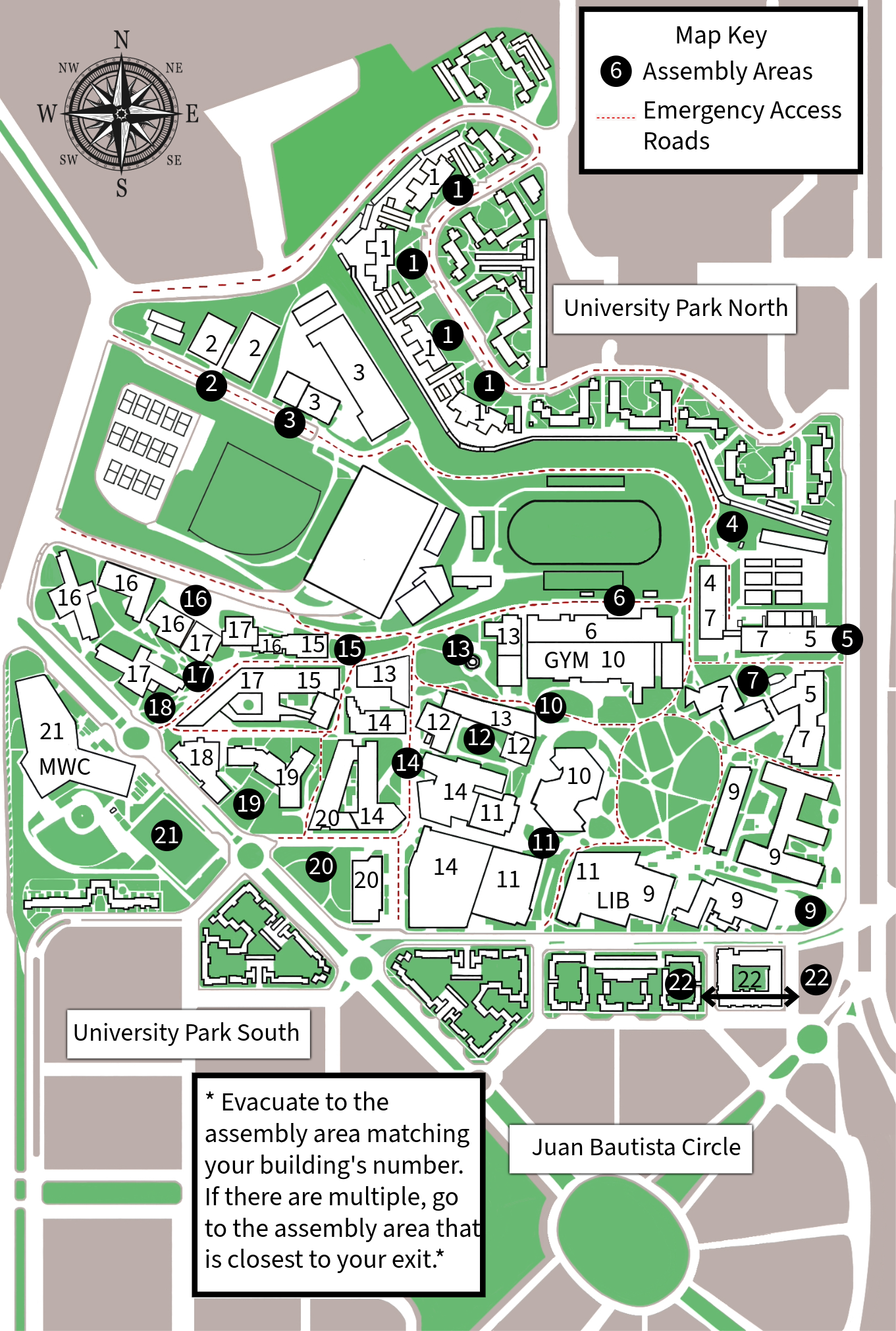 Temporary Primary Evacuation Map